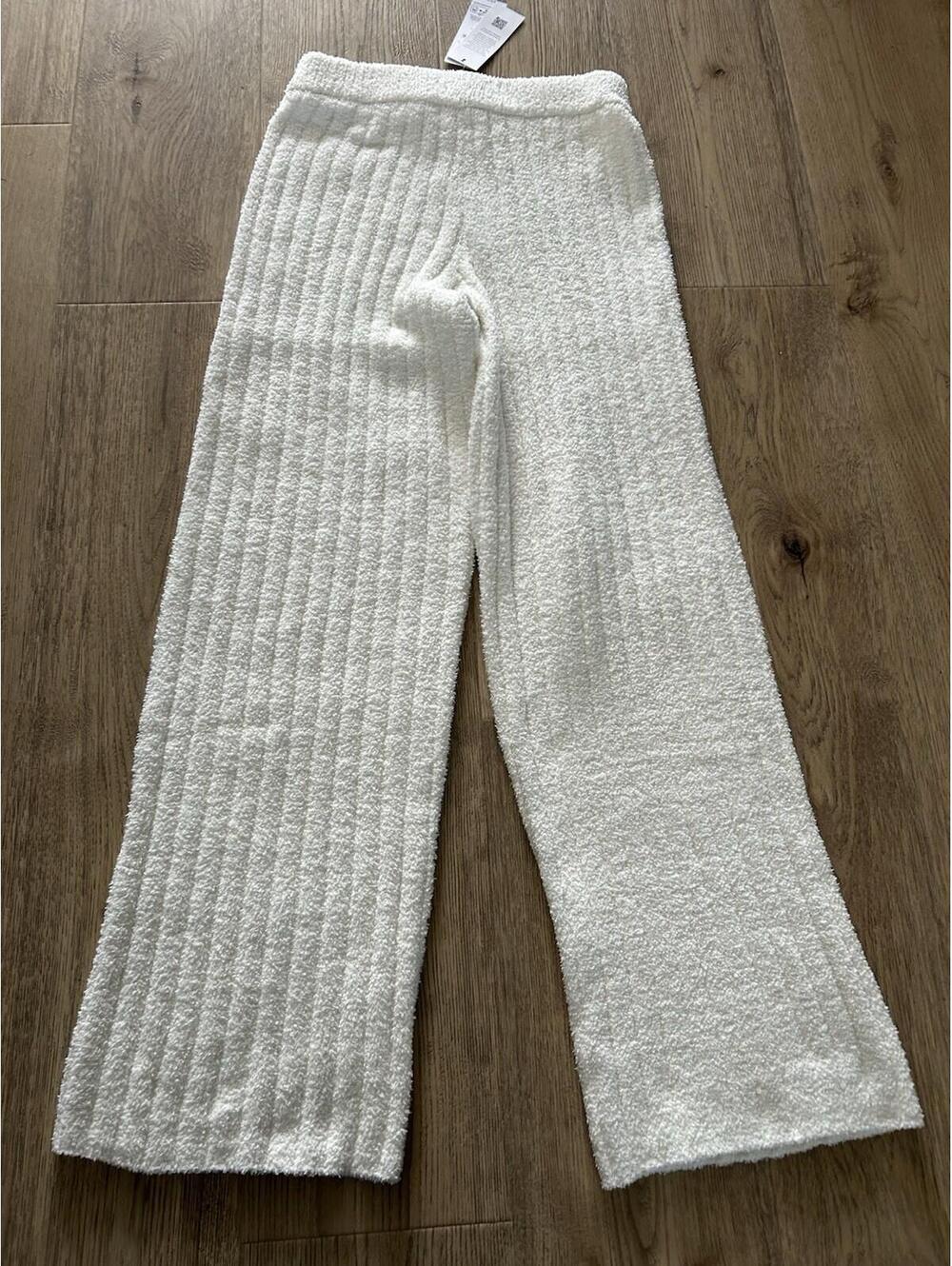 UGG Womens Size Small Terri Pants Rib Knit Lounge Warm Soft White NEW